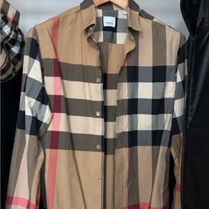 Burberry Check Shirt in Beige, Black and Tan